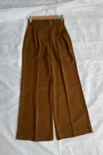 Rust brown high-waisted pants for women in georgette/crepe – Ara Designs