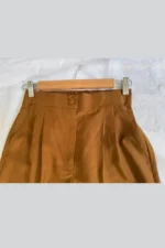 Rust brown high-waisted pants for women in georgette/crepe – Ara Designs