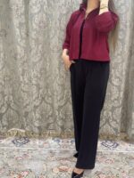 Cherry red crop top for women – fitted cropped blouse by Ara Designs